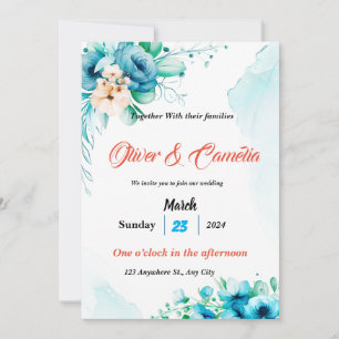 Whimsical Watercolor Wedding bjudande med mjuk Inbjudningar