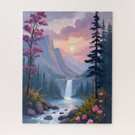 Whimsical Waterfall | Magical Floral Landscape Pussel