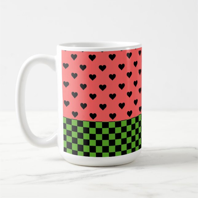 Whimsical Watermelon Färg mönstrad Kaffemugg (Vänster)