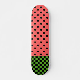 Whimsical Watermelon Färger Mönstrad Mini Skateboard Bräda 18,5 Cm