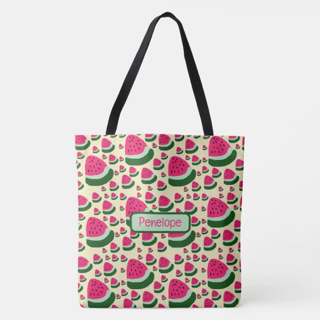 Whimsical Watermelons Cute Summer Fruit Pattern  Tygkasse (Framsida)
