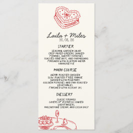 Whimsical Wedding Red Heat Wedding Menu Meny