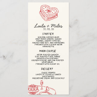 Whimsical Wedding Red Heat Wedding Menu Meny