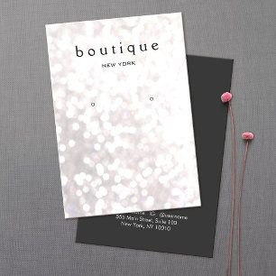 Whimsical White Bokeh Earring Visning Card Visitkort