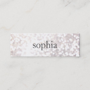 Whimsical White Bokeh Makeup Artist Mini Visitkort