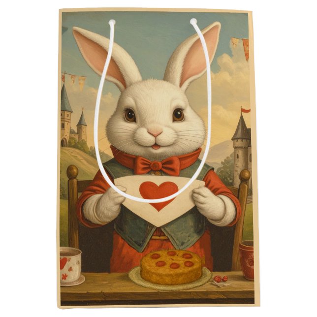 Whimsical White Rabbit Hearts Enchanted Wonderland (Framsidan)