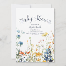 Whimsical White Wildblomma-inbjudan Inbjudningar