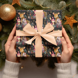 Whimsical Wild Animals Christmas Wrapping Paper Presentpapper