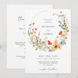 Whimsical Wild Flower All In One Wedding Inbjudningar