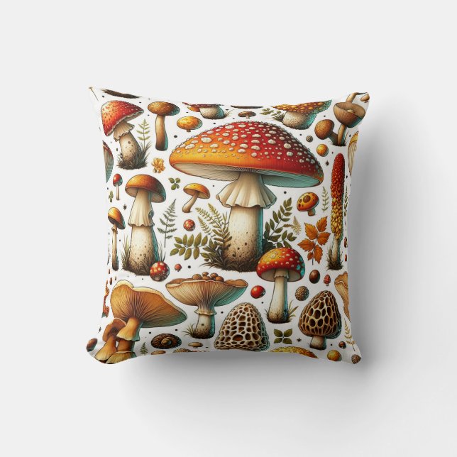 Whimsical Wild Svamp Kudde (Framsida)