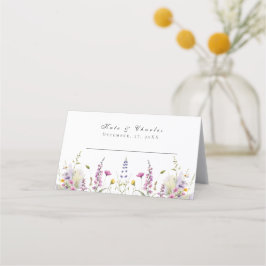 Whimsical Wildblomängar Placeringskort