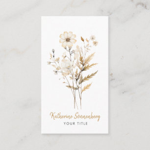 Whimsical Wildblomblommor Blooms Visitkort