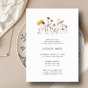Whimsical WildblomBoho Bridesmaids Luncheon Inbjudningar