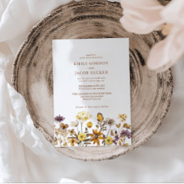 Whimsical WildblomBoho Bröllop Inbjudningar