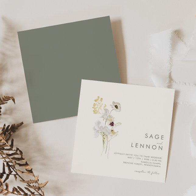 Whimsical WildblomBouquet | Elfenbenskusten Inbjudningar (Skapare uppladdad)