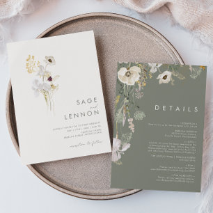 Whimsical WildblomBouquet Hela Elfenbenskusten i Inbjudningar