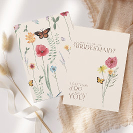 Whimsical WildblomButterfly Bridesmaid Frieri Inbjudningar