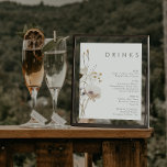 Whimsical Wildblomifjol Bröllop Drinks Menu Poster<br><div class="desc">Den här Whimsical Wildblomme Ivory bröllop-drycken poster är perfekt för din enkla elegant Bho bröllop. De minimalistiska vildblommorna i vattenfärgen kommer att bidra till att förverkliga din vision! Utformningen av söt vita blommor och blommor från guld, med beröring av lila och gult, kommer säkert att fullborda er minimala falldröm från...</div>