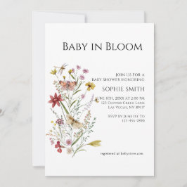 Whimsical Wildblomma Baby in Bloom-inbjudan Inbjudningar