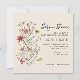 Whimsical Wildblomma Baby in Bloom-inbjudan Inbjudningar