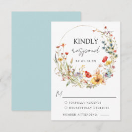 Whimsical Wildblomma Bröllop OSA Kort