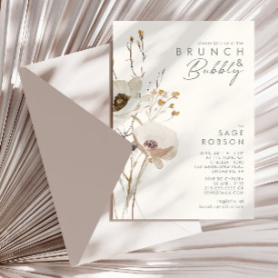 Whimsical Wildblomma Elfenbenskusten Brunch och Inbjudningar