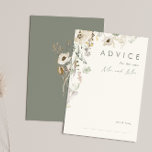 Whimsical Wildblomma | Elfenbenskusten och Grönt B Rådkort<br><div class="desc">Den här vimska Wildblomman | Ljudkort för elfenben och grönt bröllop är perfekt för din enkla, elegant boho bröllop. Den moderna ortodoxa grey som åtföljs av de minimalistiska vildblommorna med vattenfärg kommer att bidra till att ge liv åt din vision! Den här utformningen av blommor från söt guld, vidrör av...</div>