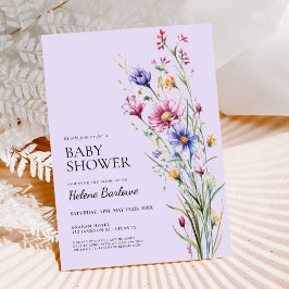 Whimsical Wildblomma Rustic Boho Baby Shower Inbjudningar