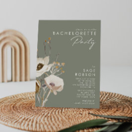 Whimsical Wildblomma | Sage Bachelorette Party Inbjudningar