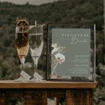 Whimsical Wildblomma | Skicka Namnteckning Drinks- Poster<br><div class="desc">Den här vimska Wildblomman | Sage namnteckning dryckesskylt är perfekt för din enkla, elegant boho bröllop. De minimalistiska vildblommorna i vattenfärgen kommer att bidra till att förverkliga din vision! Utformningen av söt vita blommor och blommor från guld, med beröring av lila och gult, kommer säkert att fullborda er minimala falldröm...</div>