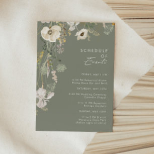 Whimsical Wildblomma Tidsplan för händelser Tilläggskort
