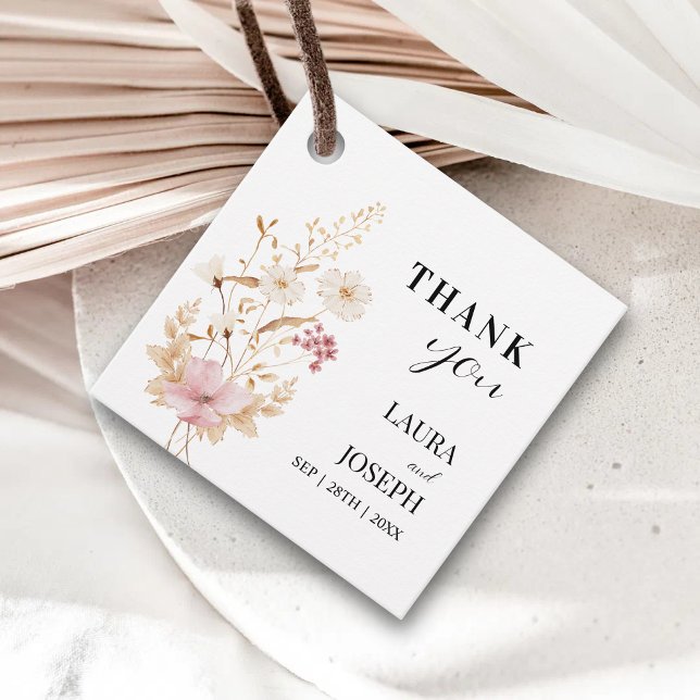 Whimsical Wildblomme Bröllop Tack Gifts Gåvor Etiketter (Skapare uppladdad)