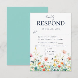 Whimsical Wildblomme Meal Choice OSA kort