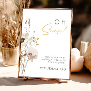 Whimsical Wildblomme Oh Snap Hashtag Poster