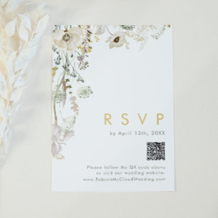 Whimsical Wildblomme QR-OSA kort