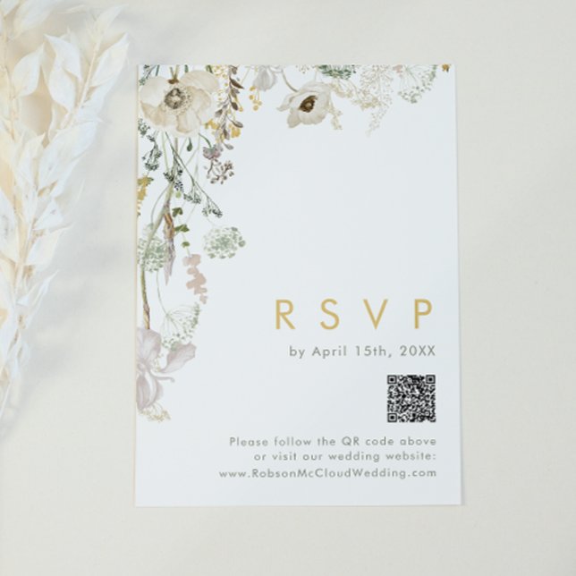 Whimsical Wildblomme QR-OSA kort (Skapare uppladdad)