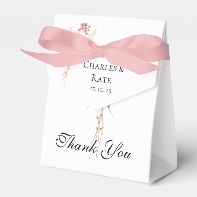 Whimsical Wildblomme Vår Sommarbröllop Presentaskar (Framsidan Sidan)