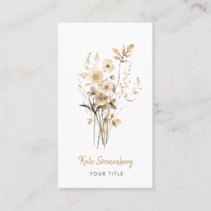Whimsical Wildblommes handskriven typ Visitkort