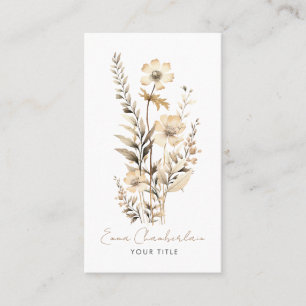 Whimsical Wildblommes handskrivet skript Visitkort