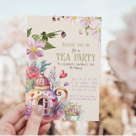 Whimsical WildblommFairytale Tea Party bjudan Inbjudningar