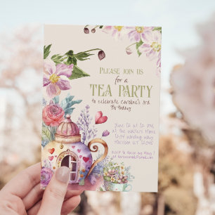 Whimsical WildblommFairytale Tea Party bjudan Inbjudningar