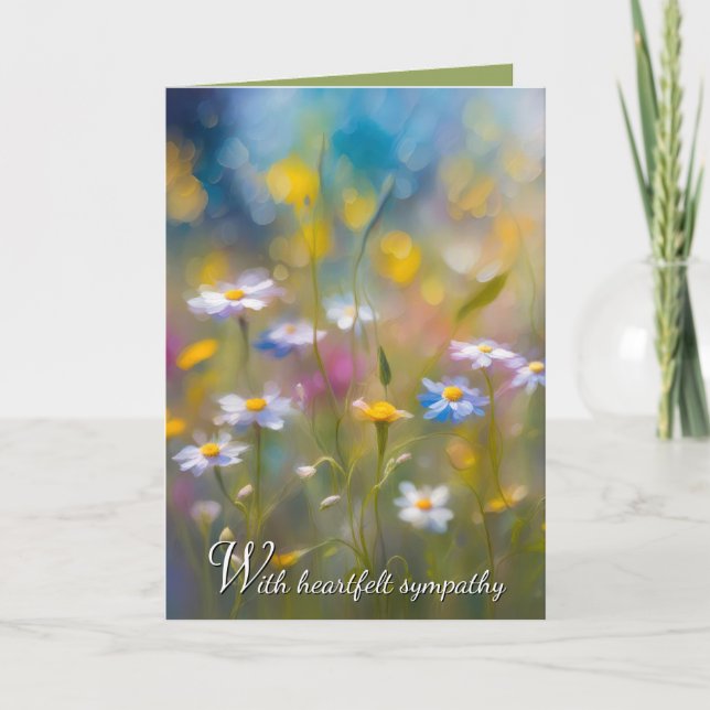 Whimsical Wildblommor Sympathy Kort (Framsida)