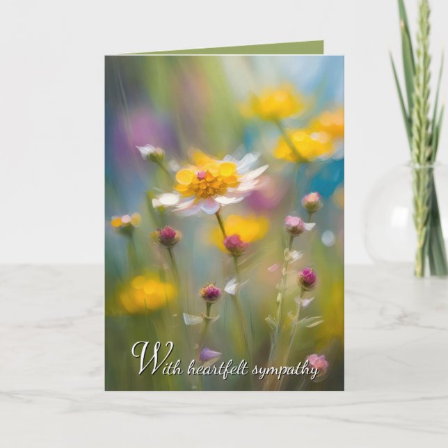 Whimsical Wildblommor Sympathy Kort (Framsida)