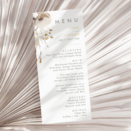 Whimsical Wildbloms Bröllop Middag Menu Meny
