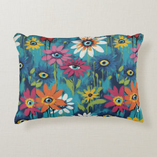 Whimsical Wildbloms Daisy med Ögon Prydnadskudde