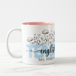 Whimsical Wildbloms Personlig English Lacher Två-Tonad Mugg