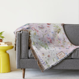 Whimsical Wildbloms Rosa Keepsak Throw Blanket Filt