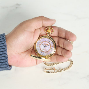 Whimsical Wildbloms Rosa Pocket eWatch Watch Watch Armbandsur