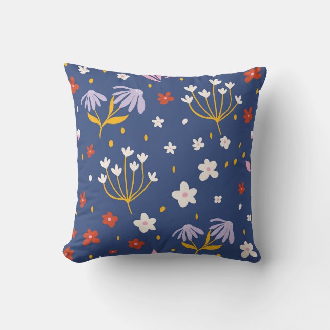 Whimsical Wildblomskugga Kudde (Framsida)
