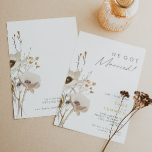 Whimsical WildBlor Elopement Announcement Inbjudningar